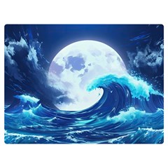 Waves Ocean Sea Tsunami Nautical 7 Premium Plush Fleece Blanket (extra Small)