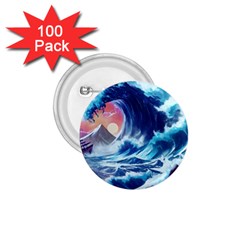 Storm Tsunami Waves Ocean Sea Nautical Nature 1 75  Buttons (100 Pack) 