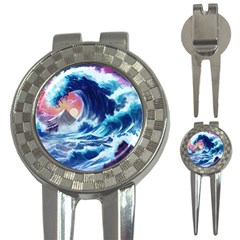 Storm Tsunami Waves Ocean Sea Nautical Nature 3-in-1 Golf Divots by Jancukart