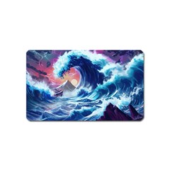 Storm Tsunami Waves Ocean Sea Nautical Nature Magnet (name Card) by Jancukart