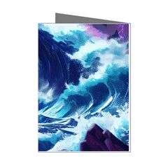 Storm Tsunami Waves Ocean Sea Nautical Nature Mini Greeting Cards (pkg Of 8) by Jancukart