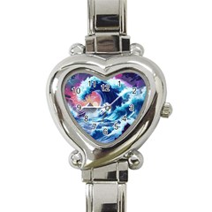 Storm Tsunami Waves Ocean Sea Nautical Nature Heart Italian Charm Watch