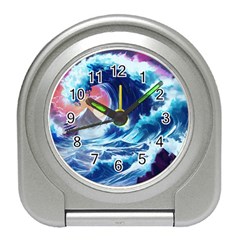 Storm Tsunami Waves Ocean Sea Nautical Nature Travel Alarm Clock by Jancukart