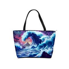 Storm Tsunami Waves Ocean Sea Nautical Nature Classic Shoulder Handbag by Jancukart