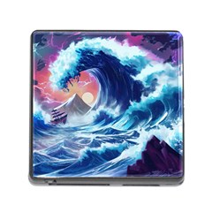 Storm Tsunami Waves Ocean Sea Nautical Nature Memory Card Reader (square 5 Slot) by Jancukart