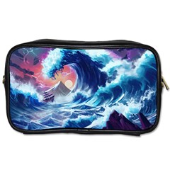 Storm Tsunami Waves Ocean Sea Nautical Nature Toiletries Bag (one Side) by Jancukart