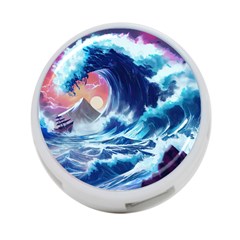 Storm Tsunami Waves Ocean Sea Nautical Nature 4-port Usb Hub (two Sides) by Jancukart