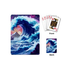 Storm Tsunami Waves Ocean Sea Nautical Nature Playing Cards Single Design (mini) by Jancukart