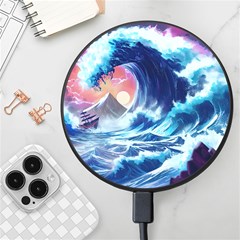 Storm Tsunami Waves Ocean Sea Nautical Nature Wireless Fast Charger(black)