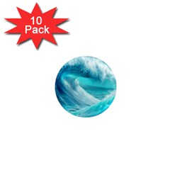 Tsunami Waves Ocean Sea Nautical Nature Water Tidal 1  Mini Magnet (10 Pack)  by Jancukart