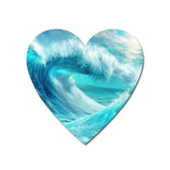 Tsunami Waves Ocean Sea Nautical Nature Water Tidal Heart Magnet