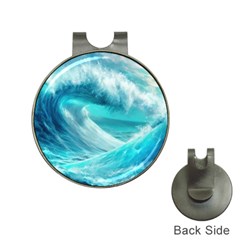 Tsunami Waves Ocean Sea Nautical Nature Water Tidal Hat Clips With Golf Markers