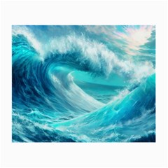 Tsunami Waves Ocean Sea Nautical Nature Water Tidal Small Glasses Cloth (2 Sides) by Jancukart