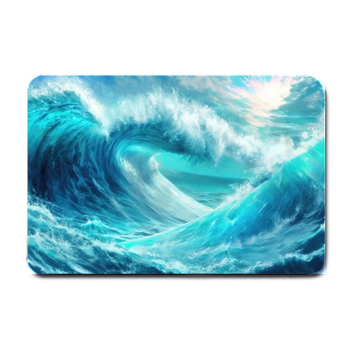 Tsunami Waves Ocean Sea Nautical Nature Water Tidal Small Doormat