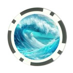 Tsunami Waves Ocean Sea Nautical Nature Water Tidal Poker Chip Card Guard Front