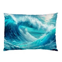 Tsunami Waves Ocean Sea Nautical Nature Water Tidal Pillow Case by Jancukart