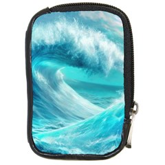 Tsunami Waves Ocean Sea Nautical Nature Water Tidal Compact Camera Leather Case by Jancukart