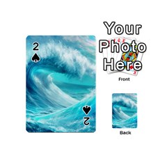 Tsunami Waves Ocean Sea Nautical Nature Water Tidal Playing Cards 54 Designs (mini) by Jancukart