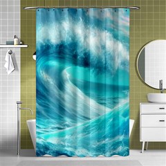 Tsunami Waves Ocean Sea Nautical Nature Water Tidal Shower Curtain 48  X 72  (small)  by Jancukart