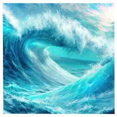 Tsunami Waves Ocean Sea Nautical Nature Water Tidal Wooden Puzzle Square