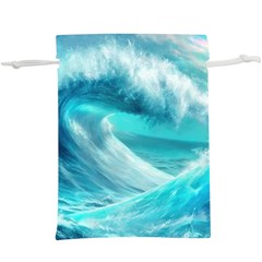 Tsunami Waves Ocean Sea Nautical Nature Water Tidal Lightweight Drawstring Pouch (xl) by Jancukart