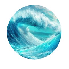 Tsunami Waves Ocean Sea Nautical Nature Water Tidal Mini Round Pill Box (pack Of 5) by Jancukart