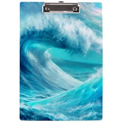 Tsunami Waves Ocean Sea Nautical Nature Water Tidal A4 Acrylic Clipboard by Jancukart