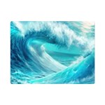 Tsunami Waves Ocean Sea Nautical Nature Water Tidal Premium Plush Fleece Blanket (Mini) 35 x27  Blanket Front