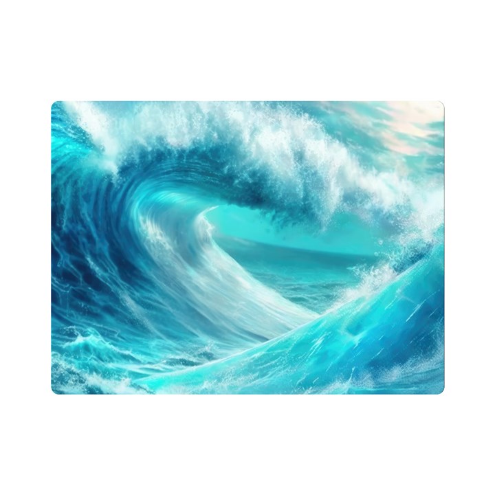 Tsunami Waves Ocean Sea Nautical Nature Water Tidal Premium Plush Fleece Blanket (Mini)