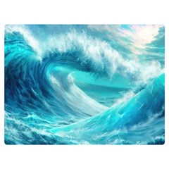 Tsunami Waves Ocean Sea Nautical Nature Water Tidal Two Sides Premium Plush Fleece Blanket (extra Small)