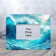 Tsunami Waves Ocean Sea Nautical Nature Water Tidal White Tabletop Photo Frame 4 x6  by Jancukart