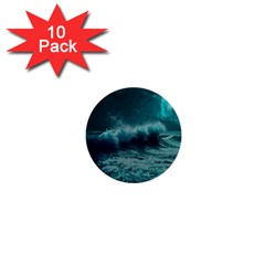 Waves Ocean Sea Tsunami Nautical 2 1  Mini Buttons (10 Pack) 