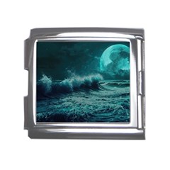 Waves Ocean Sea Tsunami Nautical 2 Mega Link Italian Charm (18mm) by Jancukart