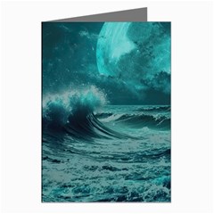 Waves Ocean Sea Tsunami Nautical 2 Greeting Cards (pkg Of 8)