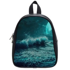 Waves Ocean Sea Tsunami Nautical 2 School Bag (small) by Jancukart