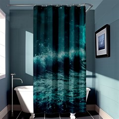 Waves Ocean Sea Tsunami Nautical 2 Shower Curtain 36  X 72  (stall)  by Jancukart