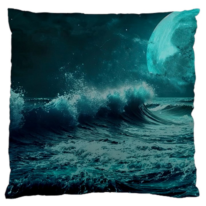 Waves Ocean Sea Tsunami Nautical 2 Large Cushion Case (Two Sides)