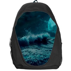 Waves Ocean Sea Tsunami Nautical 2 Backpack Bag by Jancukart