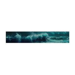 Waves Ocean Sea Tsunami Nautical 2 Premium Plush Fleece Scarf (mini) by Jancukart