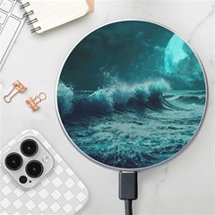 Waves Ocean Sea Tsunami Nautical 2 Wireless Fast Charger(white) by Jancukart