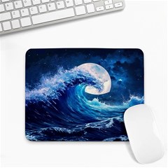 Tsunami Waves Ocean Sea Nautical Nature Water Moon Small Mousepad by Jancukart