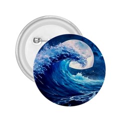 Tsunami Waves Ocean Sea Nautical Nature Water Moon 2 25  Buttons by Jancukart