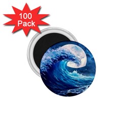 Tsunami Waves Ocean Sea Nautical Nature Water Moon 1 75  Magnets (100 Pack) 