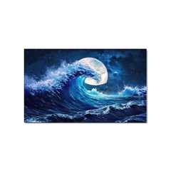 Tsunami Waves Ocean Sea Nautical Nature Water Moon Sticker (rectangular)