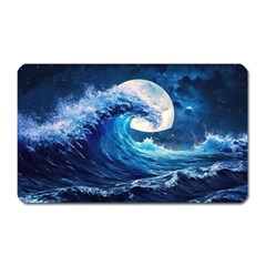 Tsunami Waves Ocean Sea Nautical Nature Water Moon Magnet (rectangular) by Jancukart