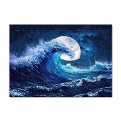 Tsunami Waves Ocean Sea Nautical Nature Water Moon Sticker A4 (10 Pack) by Jancukart