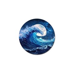 Tsunami Waves Ocean Sea Nautical Nature Water Moon Golf Ball Marker (4 Pack) by Jancukart