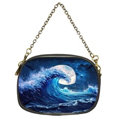 Tsunami Waves Ocean Sea Nautical Nature Water Moon Chain Purse (two Sides)