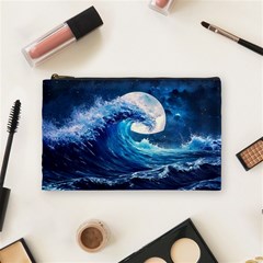 Tsunami Waves Ocean Sea Nautical Nature Water Moon Cosmetic Bag (medium) by Jancukart