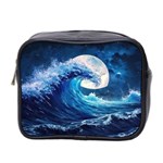 Tsunami Waves Ocean Sea Nautical Nature Water Moon Mini Toiletries Bag (Two Sides) Front